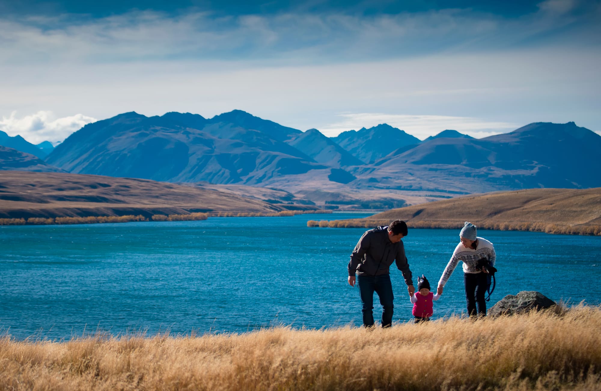 family walking