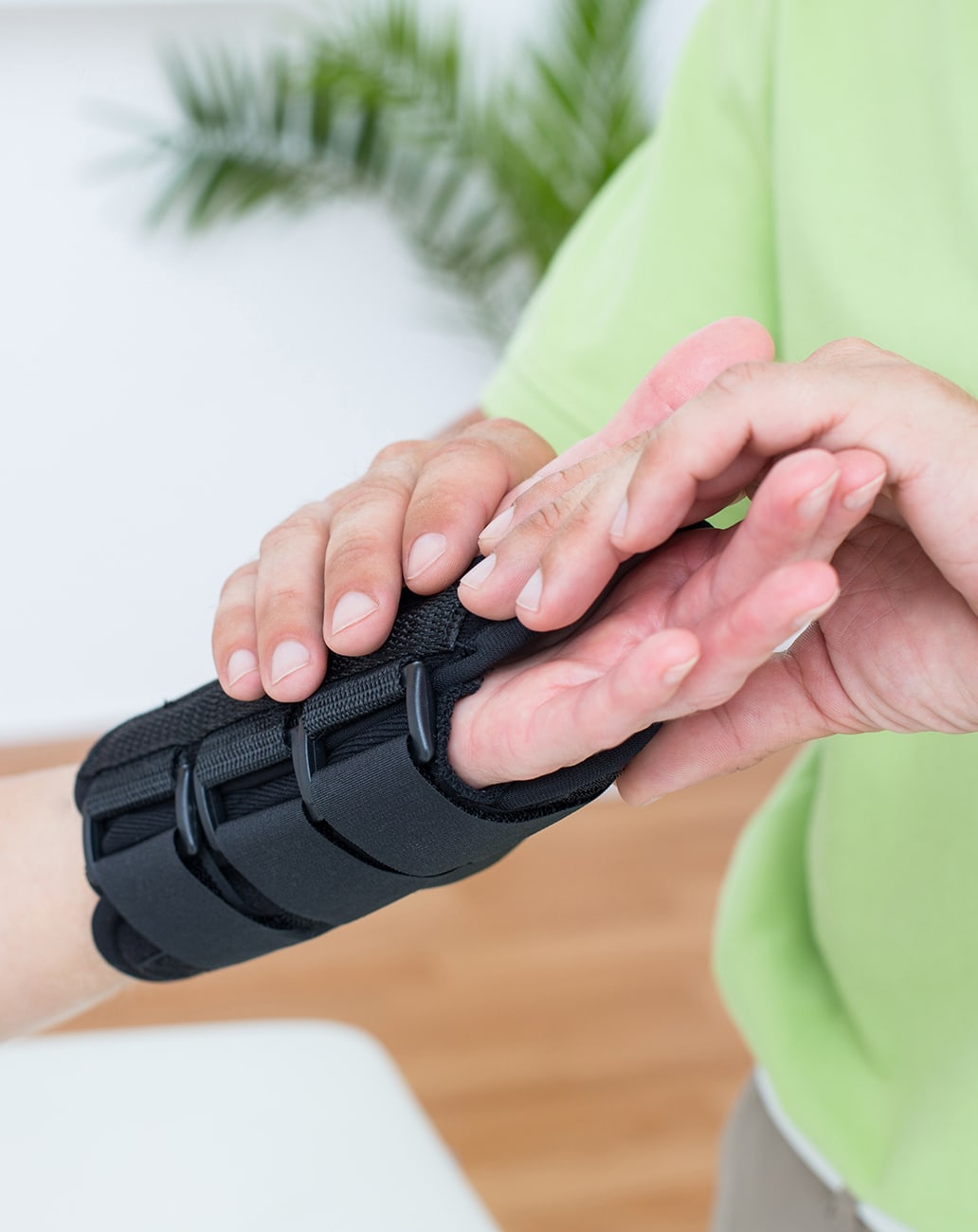 custom orthotic wrist brace being fitted